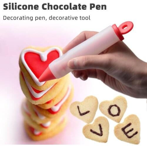 Silicone Decorating Pen Fondont Cake Decorating Tools Chocolate Icing Piping Cream Pastry Nozzle Set Baking Tools
