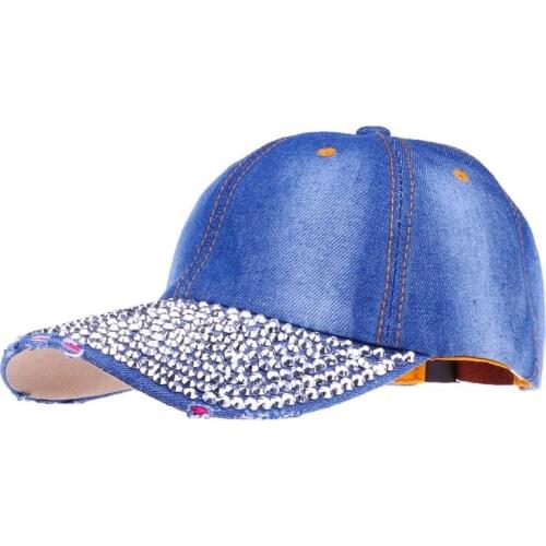 SUOGRY Baseball Caps 2016 New Style Pure Men And Women Sun Hat Rhinestone Hat Denim And Cotton Snapback Cap Hip-Hop Hat