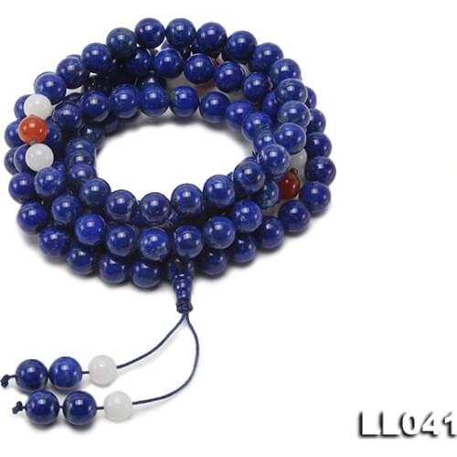 Unique Pearls jewellery Store 10mm Blue Lapis Agates Jades Bracelet 46'' Perfect Women Gift Jewellery For Birthday Party