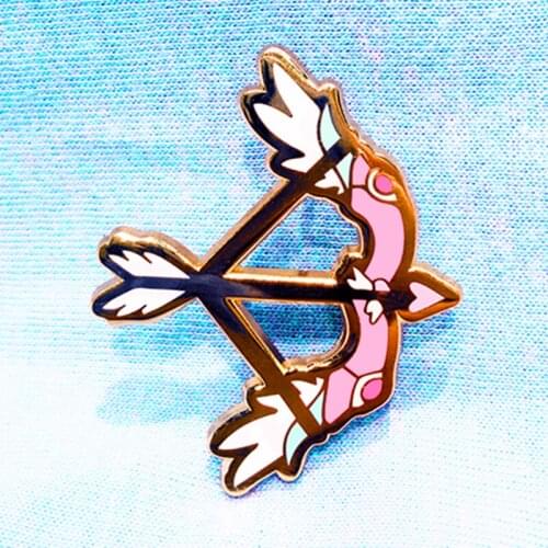 Tsukino Usagi Magical Bow Arrow Enamel Brooch Pin Backpack Hat Bag Collar Lapel Pins Badges Women Mens Fashion Jewelry Gifts