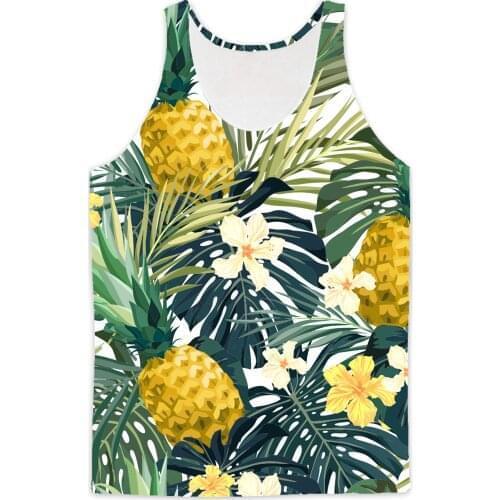 Real USA American Size Exotic tropics sublimation printing breathable Tank tops plus size 3XL 4XL 5XL 6XL