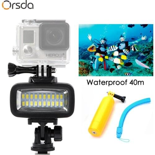 Orsda Diving Light Video LED High Power Outdoor Waterproof Lamp For GoPro XiaoYi SJCAM Sports Action Cameras flash gopro Lights