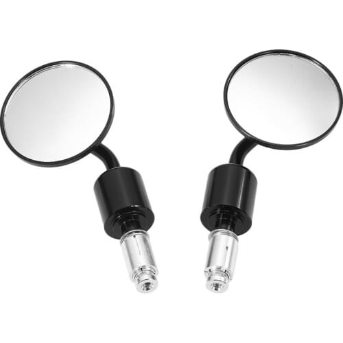 Motorcycle Rearview Mirror Round Bar End Convex Side Mirror for 7/8" Handle Bars