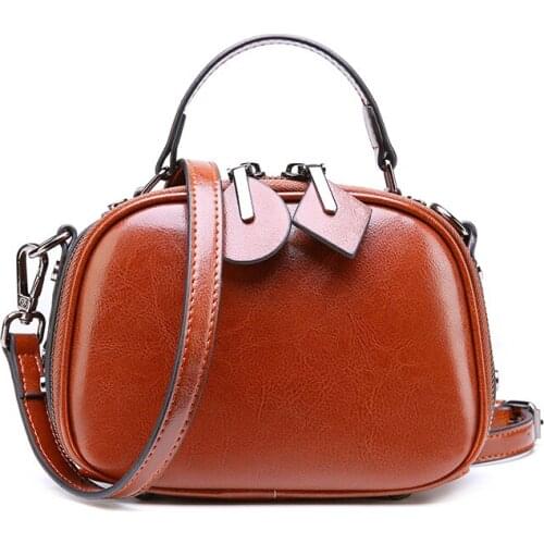 Ladies Luxury Vintage Handbags Womens Split Leather Shell Shape Mini Shoulder Bag Female Elegant Messenger Bags Hot Sale New