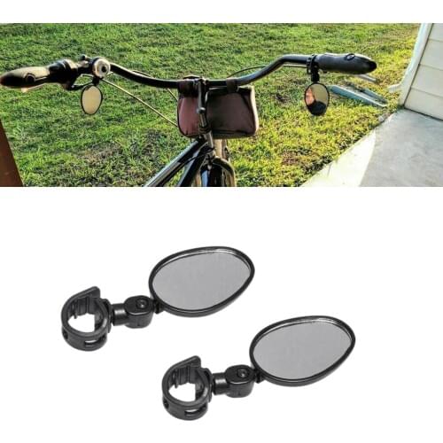 1 Pair Mountain Bike Rearview Mirror Road Bike Handlebar Mounted Glass Rear View Wide Angle Mirror Reflective Safety Mirror New