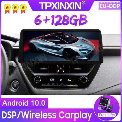 12.3 Inch 6+128G Android 10 GPS Car Multimedia For Toyota Carola 2019+ Player Head Unit Audio Radio Navigtion Tape Recorder DSP