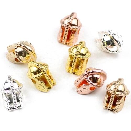 JHNBY Rose gold silvers Helmet Hematite 8x12mm 4pcs Natural Stone Spacer Loose Beads For Jewelry Making Diy bracelets Findings