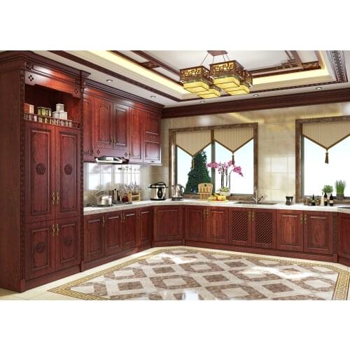 American Classic Kitchen Cabinet Furniture Oak Solid Wood Kitchen Cabinets
