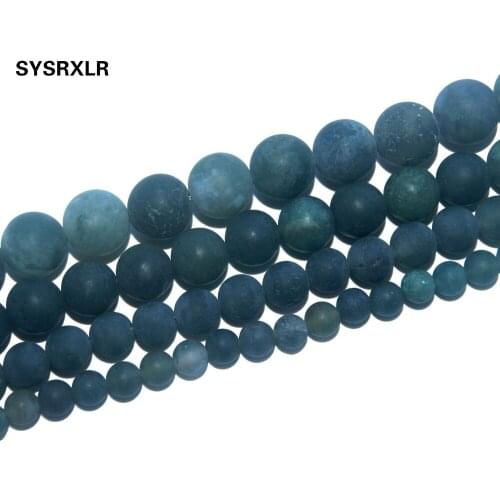 Free Shipping Dull Polish Matte Natural Stone Moss Agates Beads For Jewelry Making Charm DIY Bracelet Necklace 4/6/8/10/12 MM