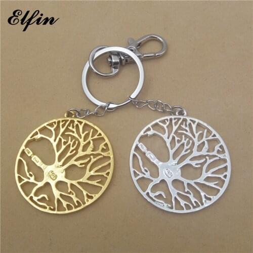 Elfin Trendy Brain Cell Neuron in a Circle Key Chains Graduation Gift Tree of Life Psychology Key Rings Science Biology Jewelry