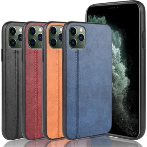 For Apple iPhone 11 Case For iPhone 11 Pro Luxury Calfskin PU Leather lines Cover Case For iPhone 11 Pro Max iPhone11 Phone Case