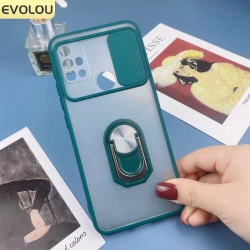 For Moto G30 G20 G10 Power Ring Stand Holder Cover Slide Camera Protection Lens Phone Case for Motorola XT2129-2 XT2127 G9 Play