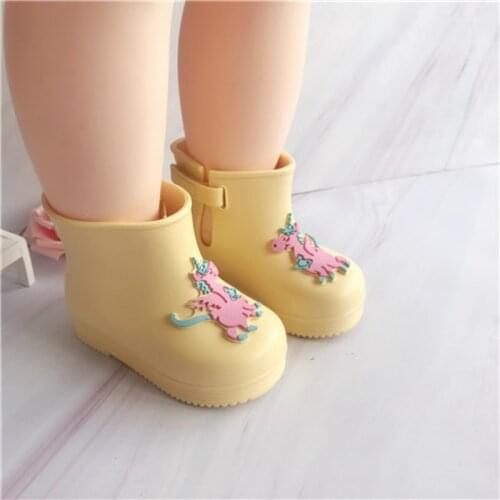 Unicorn Kids Rain Boots Cartoon Baby Girls Boots Children Water Shoes PVC Waterproof Rubber Shoes Mini Melissa Jelly Rainboots