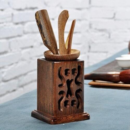 [GRANDNESS] Wenge Wood Cha Dao Set 6 Pieces Tea Utensils Kongfu Tea Set Accessories Chadao Six Gentleman Tea Ceremony