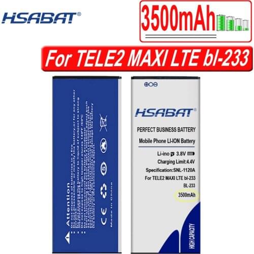 HSABAT 3500mAh BL-233 Battery for TELE2 MAXI LTE bl-233