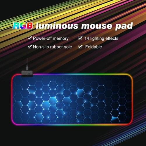 Gaming Mouse Pad 7 Colors RGB Luminous Mouse Pad Thick Rubber Computer Keyboard Mat For Computer Desktop Play Mat 800x300x4mm