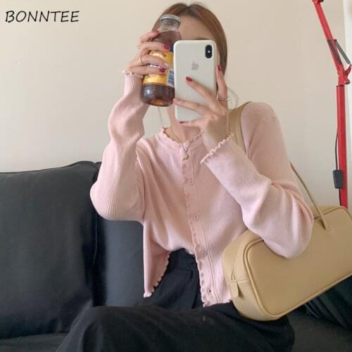 Cardigan Women Jumpers All-match Soft Harajuku Knitting Tender Casual Fashion Clothing Schoolgirls Sweet Chandails Lovely Retro