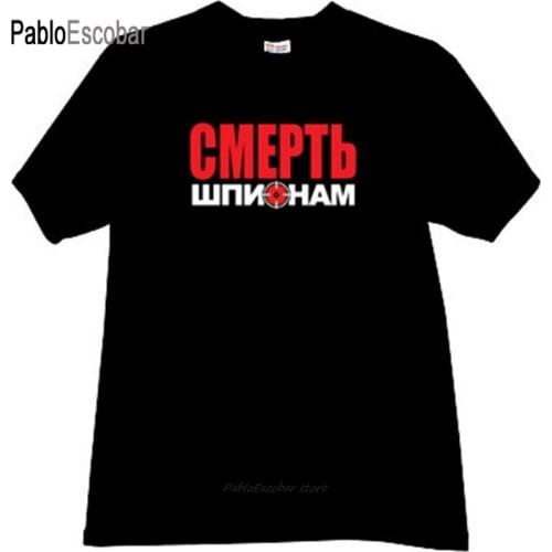 Fashion t-shirt men cotton t shirt Death to Spies (SMERSH) Cool Russian WWII T-shirt in black brand tee-shirt male summer tops