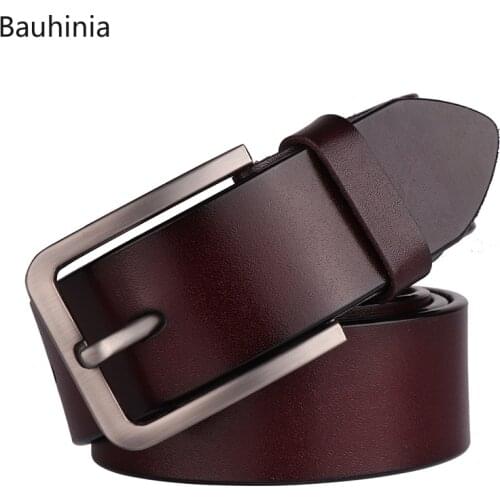 Fashion Vintage style pin buckle cow genuine leather belts for men 100-135cm high quality mens belt Jeans suit trouser belt