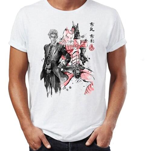 Mens T Shirt Jojos Bizarre Adventure Kira Yoshikage Killer Queen Villain Awesome Artwork Printed Tee