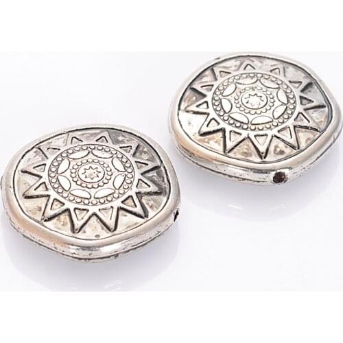 Wholesale 6x22mm Flat Round with Star Acrylic Antique Design Beads For Women Diy Bracelet Bangle Jewelry Making