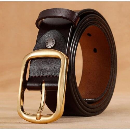 Hot Sale Genuine Leather Belt Men Cowskin Split Leather Designer Waist Belt Business Casual Pin Buckle Mens Belt Ceinture Homme