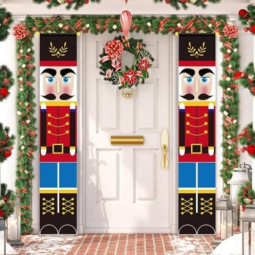 Nutcracker Soldier Banner Christmas Decor For Home Merry Christmas Door Decor 2020 Xmas Ornament Happy New Year 2021