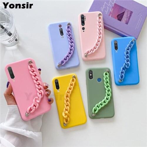 Bracelet Wriststrap Phone Case For Xiaomi Mi 9 Lite Se Mi9 Mi8 8 A3 A2 Lite 9T cc9 pro A1 6X 5X 11 Ultra Silicone Matte Cover