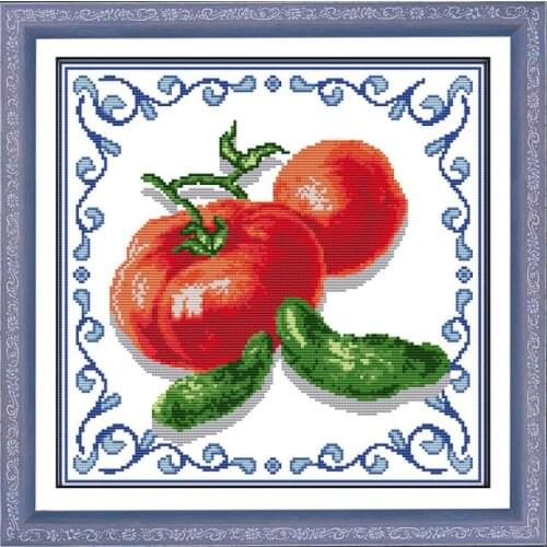 Tomato cross stitch kit aida 14ct 11ct count printed canvas stitches embroidery DIY handmade needlework