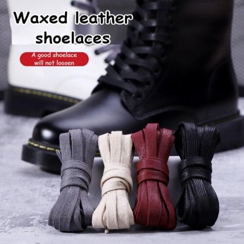 Waxed Shoes Laces Casual leather shoelaces with mens womens mid-high help leather boots Martin boots shoelaces flat waterproof