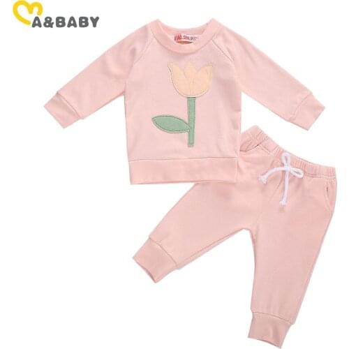 Ma&Baby 0-3Y Toddler Newborn Infant Baby Girls Clothes Set Long Sleeve Flower T shirt Pants Autumn Winter Outfits