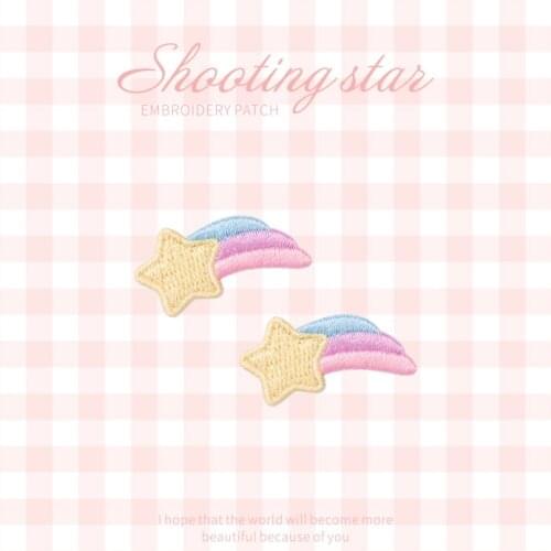 2pcs 28x15mm Embroidery Star Hot Patch Clothes Stick Diy Decoration Accessories Back Glue Trumpet