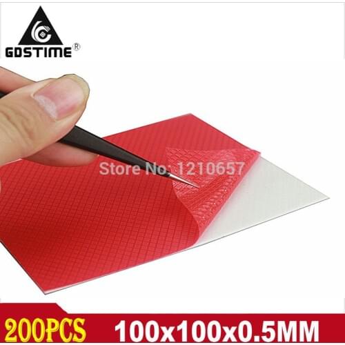 200 PCS LOT Gdstime Thermal Pad 0.5mm GPU CPU Heatsink Cooling Thermally Conductive Silicone Pads 100x100x0.5mm