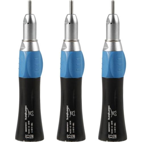 3PCS NSK Style External Water Spray Dental Low Speed Handpiece Straight Nose Cone E-type 1:1 Ratio ForE-type Motors Black
