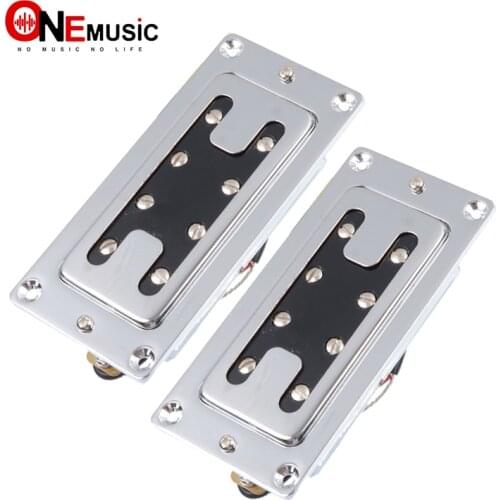 Mini Style Two Line 8 Hole 4 String Electric Bass Humbucker Pickup Chrome