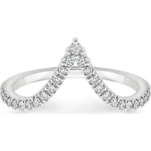 925 Sterling Silver V-Shaped Ring Can Be Stacked For Women Wholesale Exquisite Gifts