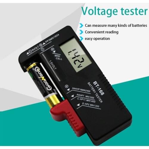 AA AAA 9V Universal BT168 Digital Battery Tester Volt Checker Button Multiple Voltage Meter Tools BT168 Universal Battery Tester