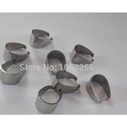 Large 9*11mm Lot of 500pcs Stainless Steel Pendant hook Pinch Clip Clasp Bail Connector finding Fit 4-6mm chain