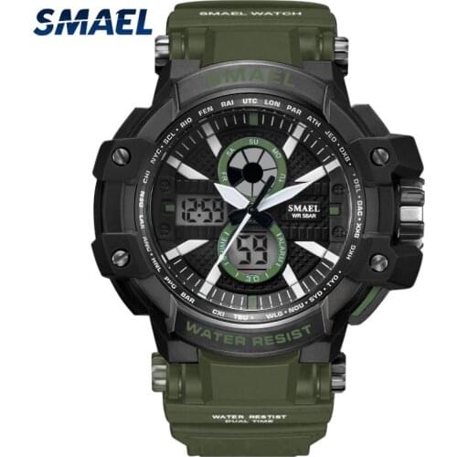 Relogios Masculino SMAEL Fashion Sports Men Watches Waterproof Digital Quartz Mens Watch Clock Military Wristwatch Male