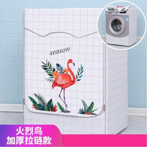 SRYSJS Flower Pattern Oxford Cloth Full-automatic Roller Washing Machine Washer and Dryer Cover Waterproof Sun-resistant Cover