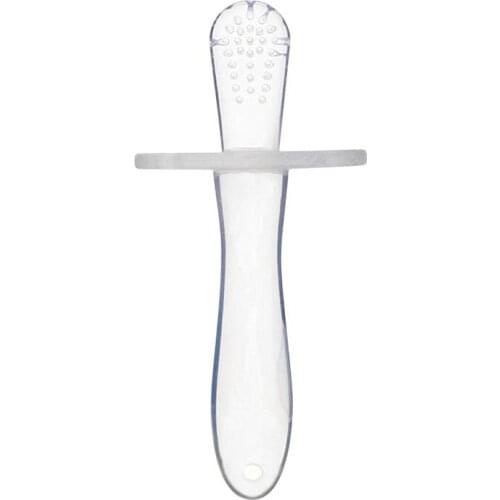 9cm Baby Transparent Silicone Teether Infant Kids Liquid Silicone Handle Teeth Soothing Gum Massager Teether Mobile Phone Straps