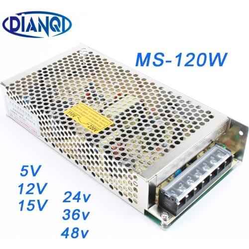 DIANQI 36V 48V Mini Size Switching Power Supply 12V 15V Output 120W ac to dc regulator for LED strip ms-120 15V 5V 24V