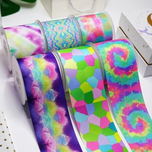 DIY Cartoon Gradient Color Printed Grosgrain Ribbon For Craft Supplies Sewing Accessories 5 Yards. 14460
