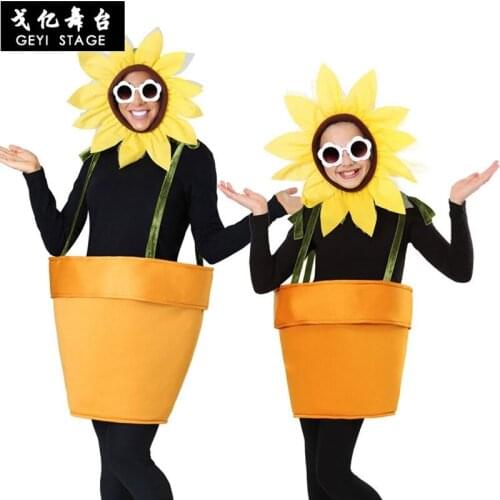 Mens Christmas Sunflower halloween Costume Funny Sunflower Role Play Fancy Dress For Adult kid Party Light Color Cosplay