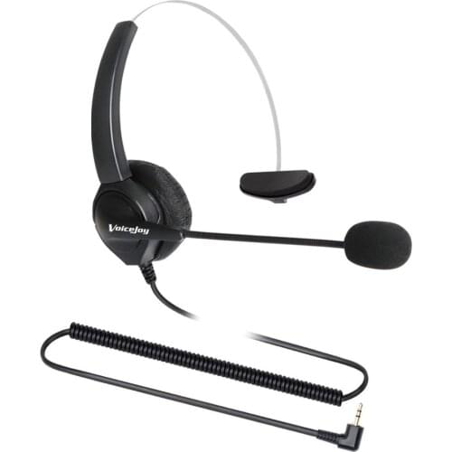 Extra 1 PC Ear Pad+2.5mm Headset for CISCO Linksys SPA Polycom Panasonic Zultys Gigaset Grandstream and Cordless Dect Phones