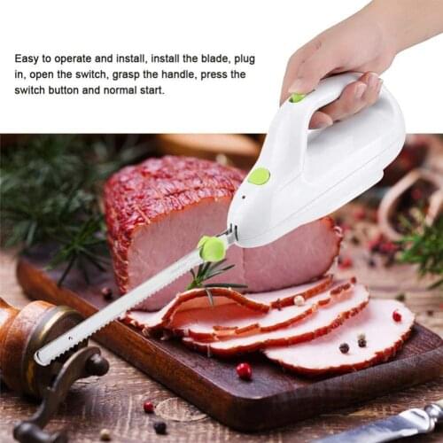 EU Electric Freeze Meat Knife Bread Pastry Serrated Kitchen Steel Tools Electric Meat Knife Knife Cutting Automat N8S0