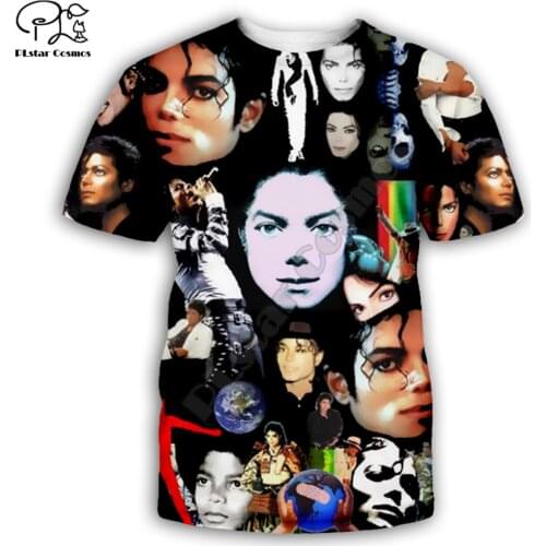 PLstar Cosmos Michael Jackson 3D Printed Men for women t shirt Harajuku summer Short sleeve shirt Casual T-shirt top style-1