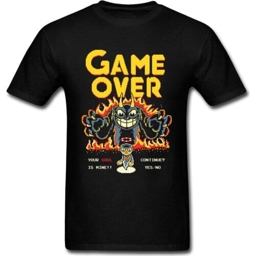 Game Over T-shirt Your Soul Is Mine Tshirt Men T Shirt Funny Cartoon Clothing Final Tops Hipster Tee Cool Design