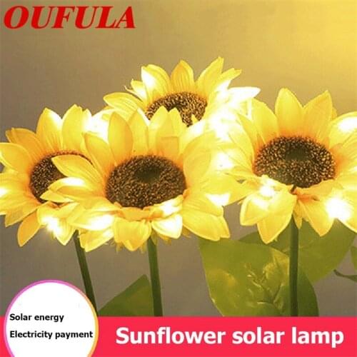 Hongcui Solar Lawn Lamps Sunflower Waterproof Landscape Light Outdoor Light Control Induction Courtyard