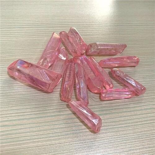 Pretty electroplated pink rose quartz wand reiki healing crystals point for home decoration